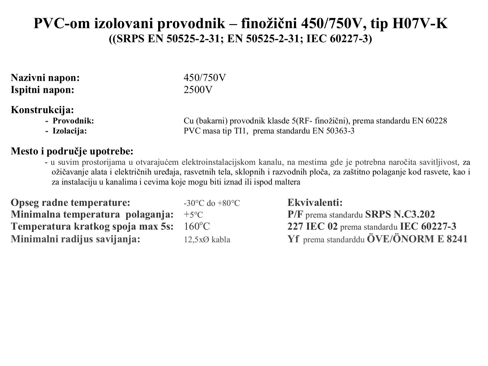 KABL P/F 2,5 crveni