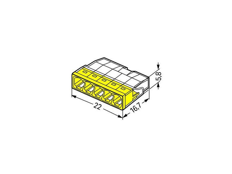 WAGO 2273-205 KLEMA 5x0,5-2,5mm 450V/4kV/2 24A ŽUTA