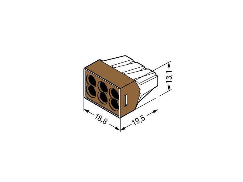 WAGO 773-606 KLEMA 6x1,5-4mm 400V/4kV/2 32A BRAON