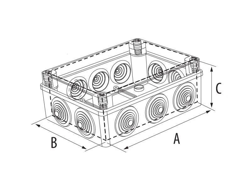RAZVODNA OG KUTIJA SA VIJCIMA 155X155X80  IP65