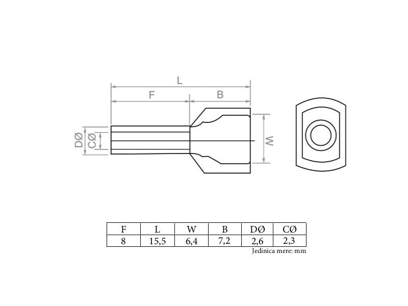 BUKSNA HILZNA DVOSTRUKA 1,5mm TE 1508 1/100