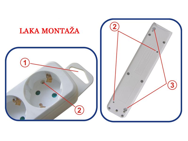 PRENOSNA  PRIKLJUČNICA ŠESTOSTRUKA +P KB-RB-06KL