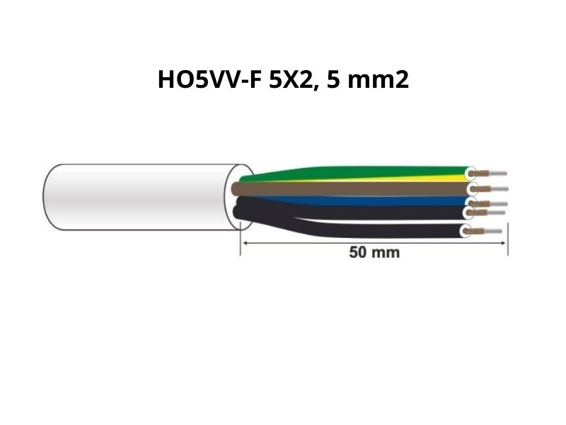 PRIKLJUČNI KABAL 5x2.5 mm PP/J 1.5 met. M-T