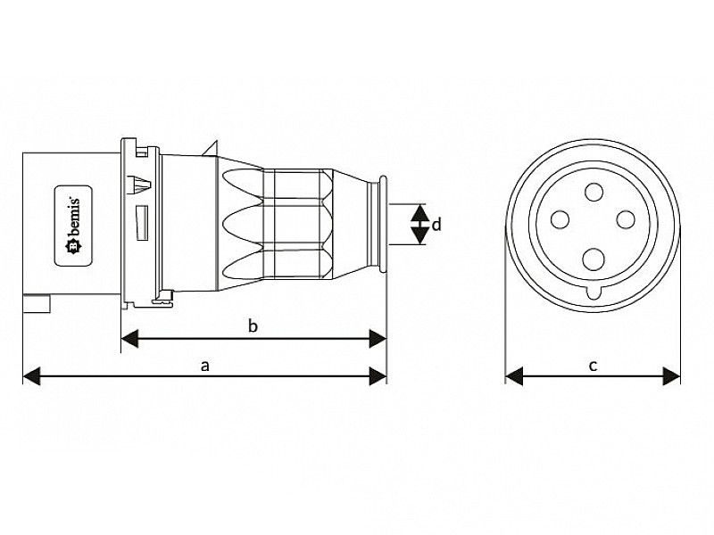 UTIKAČ UKO-UTO BEMIS IP44 32A 3P+E 380V BC1-3504-2011