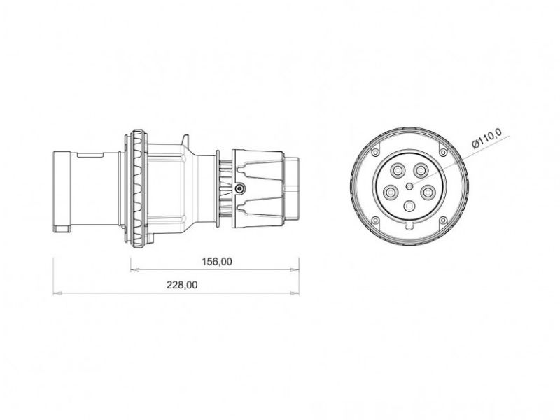 UTIKAČ UKO-UTO BEMIS IP44 63A 3P+E+N 380V BC1-4505-2011