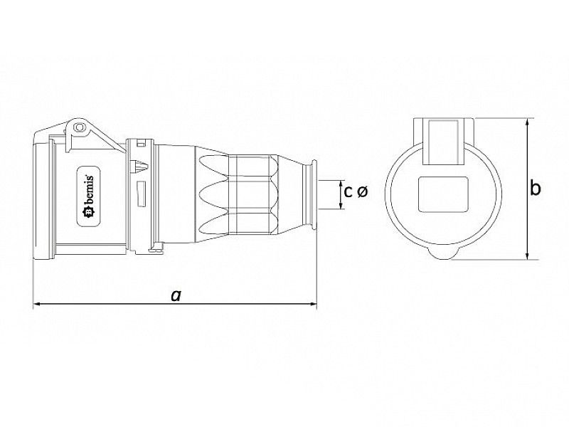 UTIČNICA VISEĆA UKO-UTO BEMIS IP44 16A 3P+E 380V BC1-1504-2312