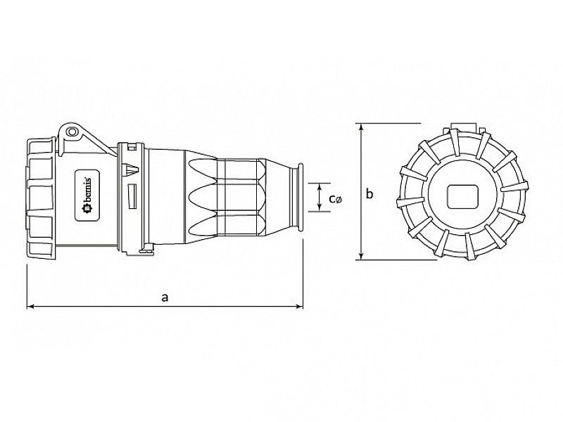 UTIČNICA VISEĆA UKO-UTO BEMIS IP67 32A 3P+E+N 380V BC1-3505-7312