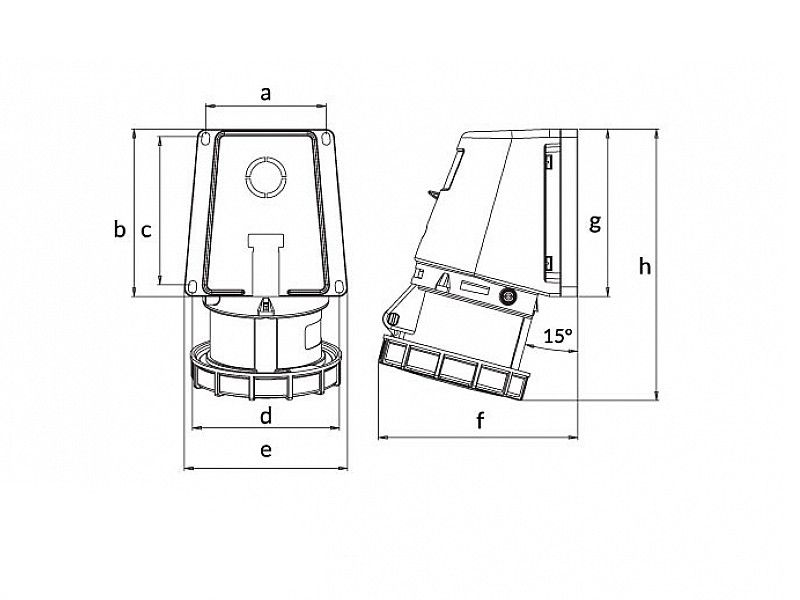 UTIČNICA ZIDNA UKO-UTO BEMIS IP67 16A 3P+E 380V BC1-1504-7535