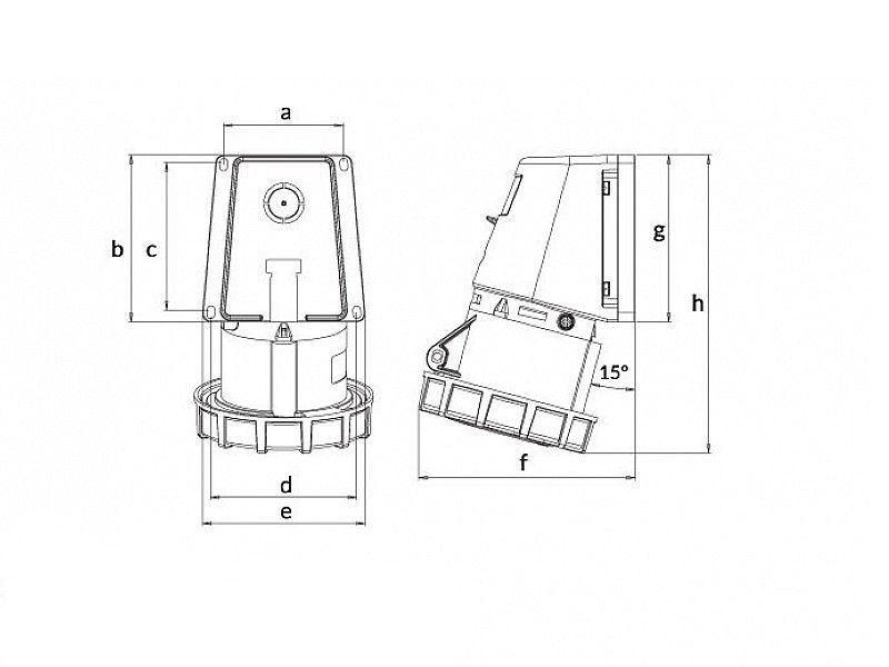 UTIČNICA ZIDNA UKO-UTO BEMIS IP67 32A 3P+E 380V BC1-3504-7535