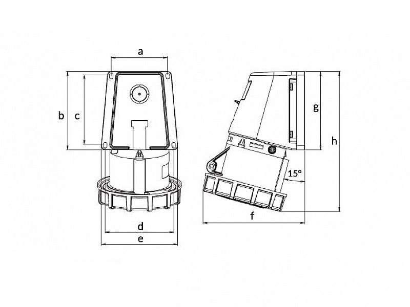 UTIČNICA ZIDNA UKO-UTO BEMIS IP67 32A 3P+E+N 380V BC1-3505-7535