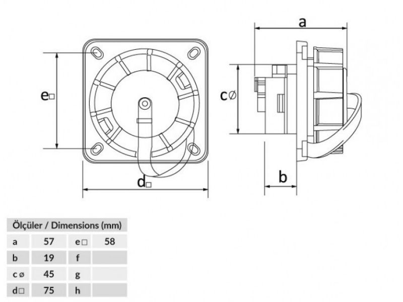 BEMIS IP67 UTIČNICA UGRADNA BS1-1402-7410