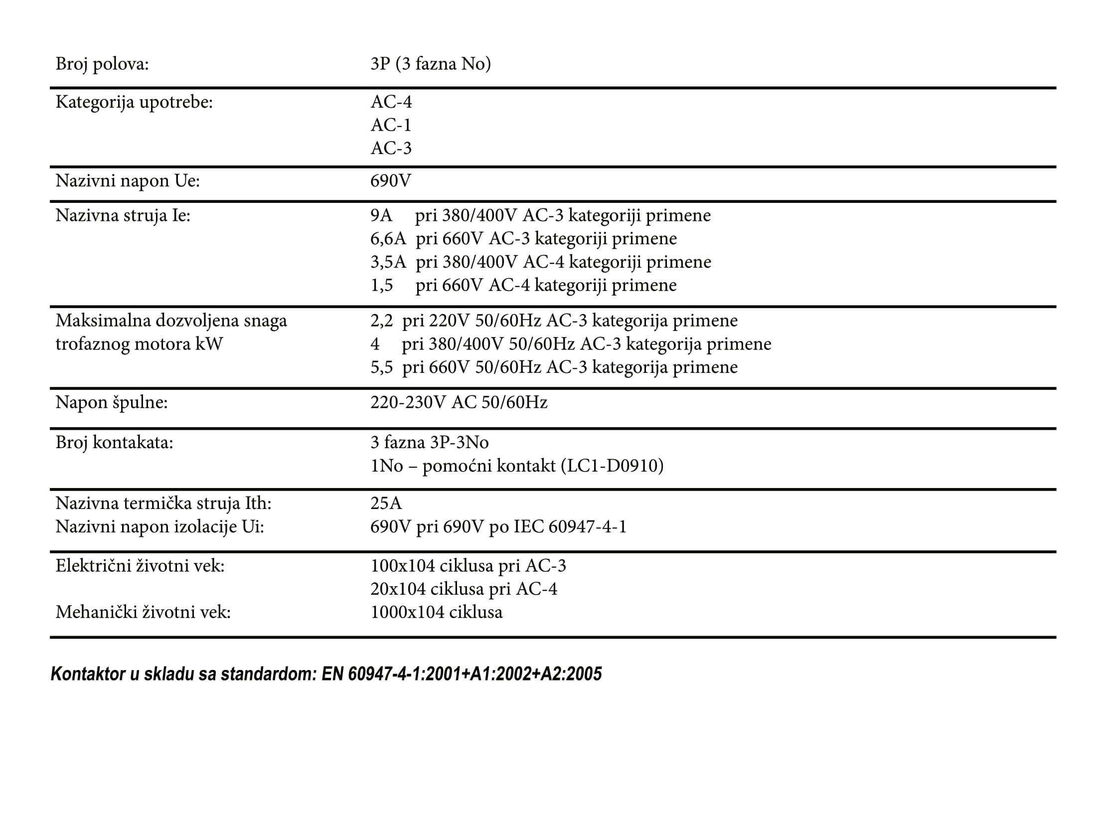 KONTAKTOR B 09 3P+1NO LC1-D0910