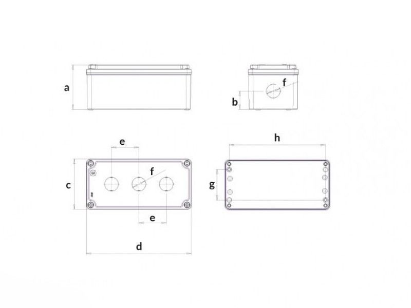 BEMIS KUTIJA ZA TRI TASTERA 80x170x73 IP67 ALUMINIJUM BT4-3001-0007