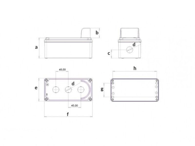 BEMIS KUTIJA ZA TRI TASTERA 80x170x73 IP67 ALUMINIJUM BT4-3071-0007