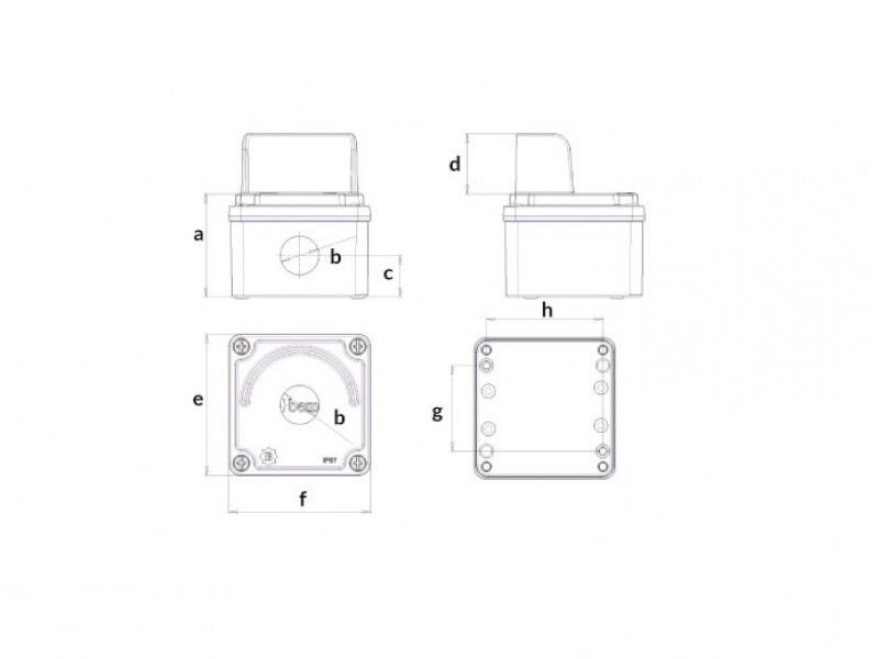 BEMIS KUTIJA ZA TASTER 80x80x60 IP67 ALUMINIJUM BT4-1071-0007