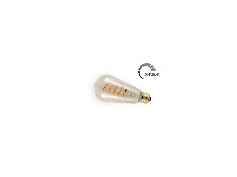 SIJALICA LED FILAMENT E27 ST64 AMBER LENSLUX 4W 2200K 250lm (DIMOBILNA)