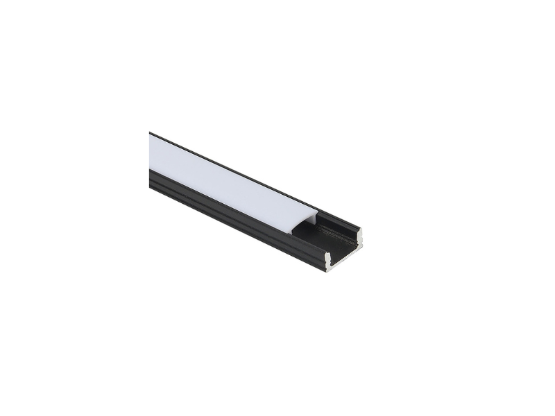 PROFIL ZA LED TRAKE - NADGRADNI CRNI 17,4mmx7mmx2000mm