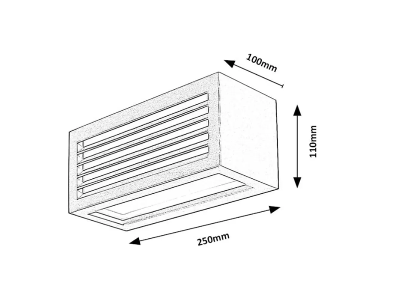 LAMPA ZIDNA LED 10W,CRNA,IP54,1000lm,3000K,RAB 77100