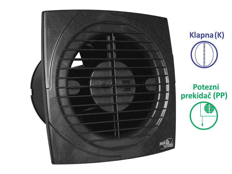 VENTILATOR KUPATILSKI MTG A120S-PPK ANTRACIT