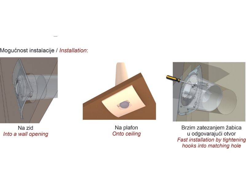 VENTILATOR KUPATILSKI SA MICROWAVE SENZOROM MTG A150XS-S-K SVETLO DRVO