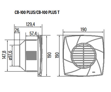 VENTILATOR KUPATILSKI CATA MIXTO CB-100 PLUS 00840000