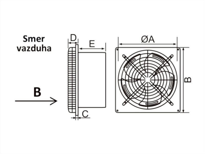 VENTILATOR ZIDNI FI300 90W MF300Z-25B MTG