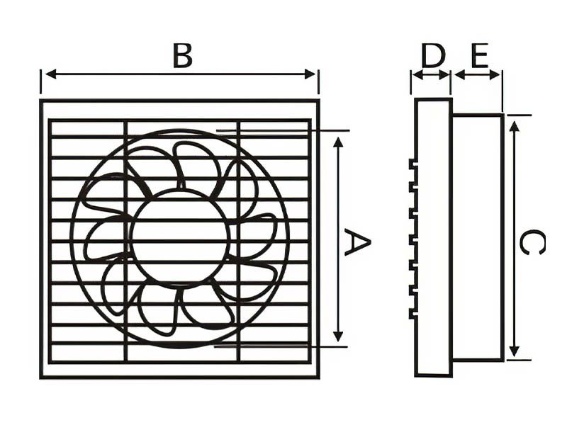 VENTILATOR SA PADAJUCOM ŽALUZINOM PVC FI300mm 45W BPT10-14-2 (FBS-30-4)