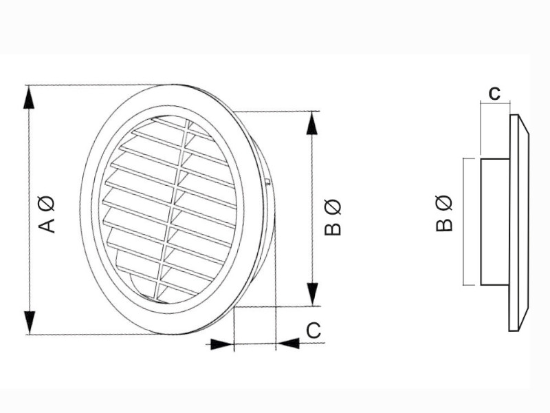 VENTILACIONA REŠETKA PROTIVKIŠNA OKRUGLA fi100 BRAON MTG