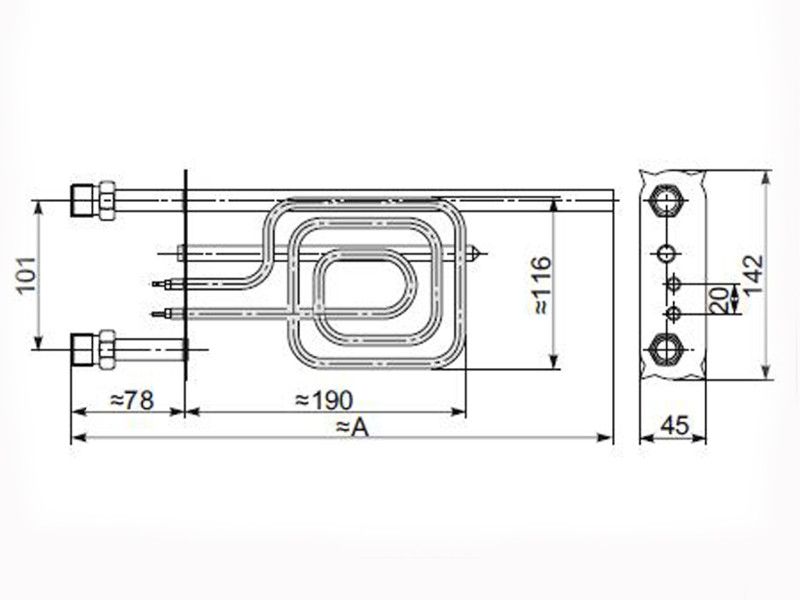 GREJAČ BOJLERA 2KW PROTOČNI TIKI 10L KOMPL. (visokomontažni) S-1042